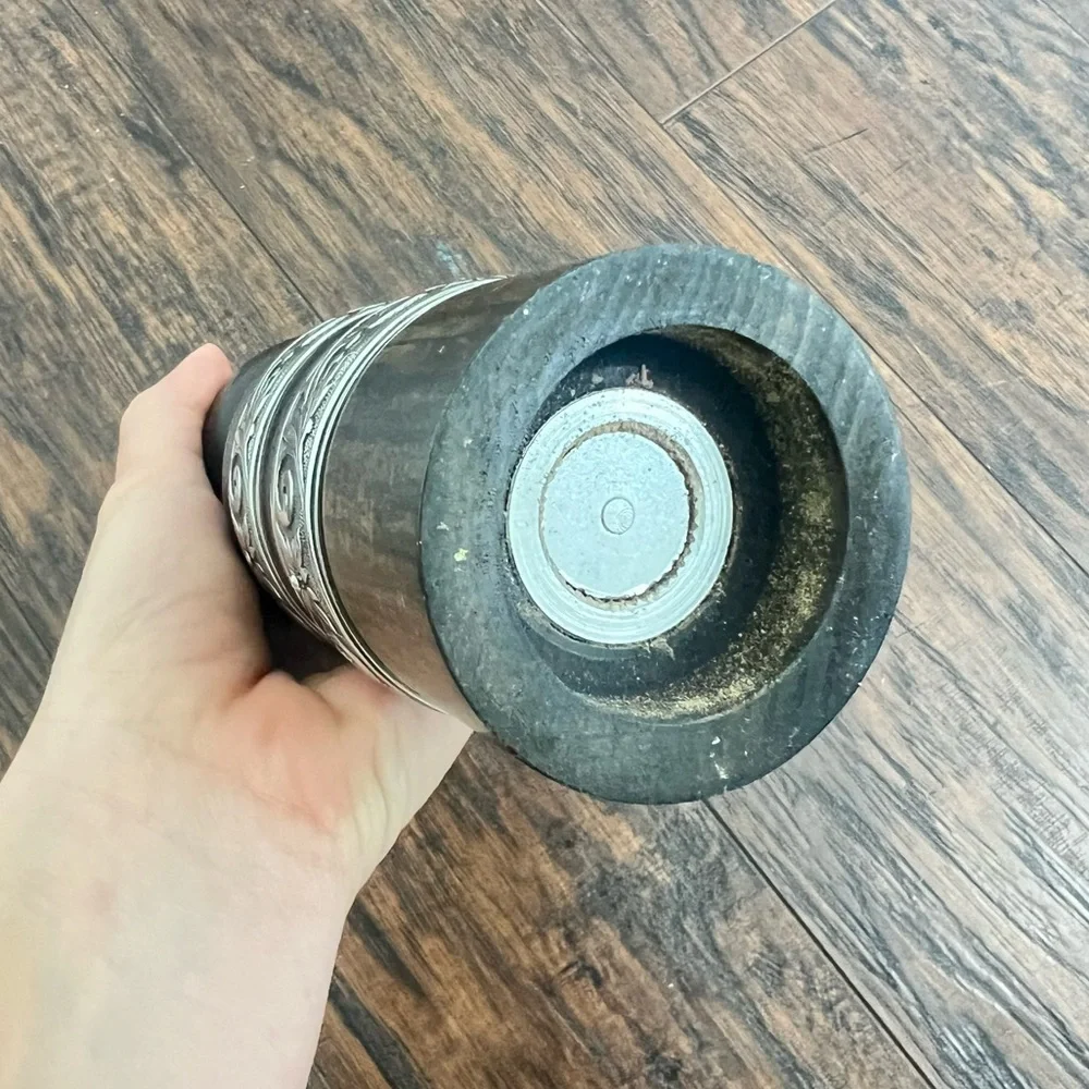 Vintage style Wood Stainless silver tone Pepper Mill Grinder 11”